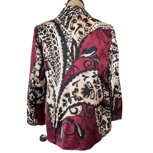 CHICOS Multicolor Floral Paisley Blazer One Button MEDIUM PETITE Office Formal - Picture 2 of 9